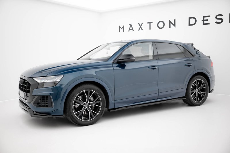 Maxton Seitenschweller Ansatz Audi Q8 Mk1 schwarz Hochglanz AU-Q8-1-SD1-G