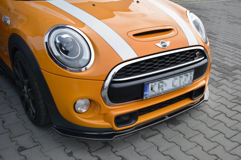 Maxton Front Ansatz für MINI COOPER S MK3 vor Facelift 3-Türer (F56) schwarz Hochglanz MC-S-3-56-FD1-G
