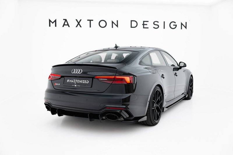 Maxton Hintere Seiten Flaps Audi RS5 Sportback F5 schwarz Hochglanz AURS52SBCNC-RSF1-G