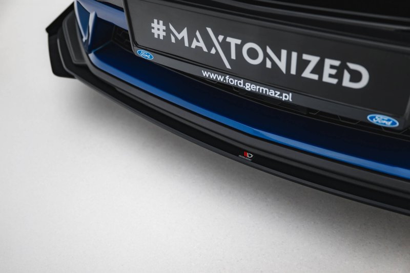 Maxton Street Pro Front Ansatz + Flaps Ford Mustang GT Mk7 schwarz Hochglanz FOMU7GTCNC-FD1B+FSF1-G