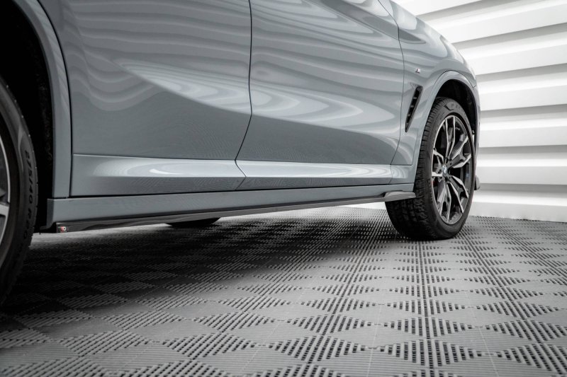 Maxton Seitenschweller Ansatz für BMW X4 M-Paket G02 Facelift schwarz Hochglanz BM-X4-02F-MPACK-SD1-G