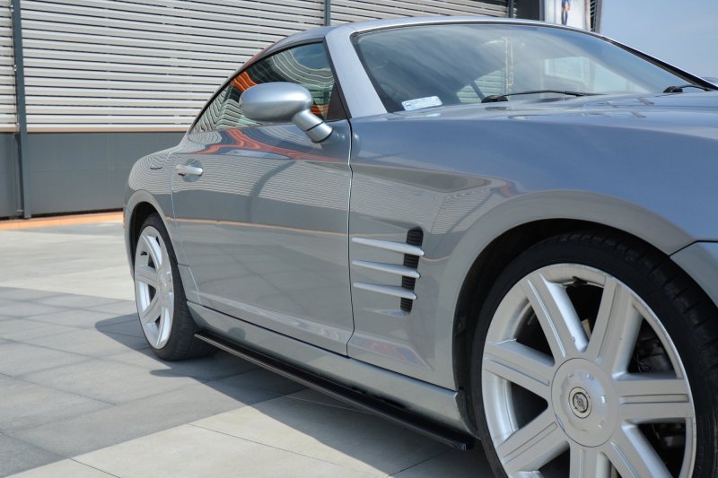Maxton Seitenschweller Ansatz für CHRYSLER CROSSFIRE  schwarz Hochglanz CHR-CR-SD1-G