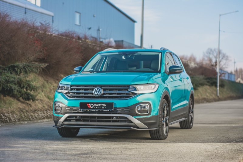 Maxton Front Ansatz für Volkswagen T-Cross schwarz Hochglanz VW-TCROSS-1-FD1-G