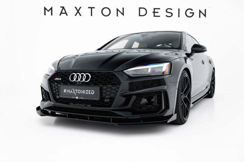 Maxton Front Flaps Flaps Audi RS5 Coupe / Sportback F5 schwarz Hochglanz AURS52SBCNC-FSF1-G