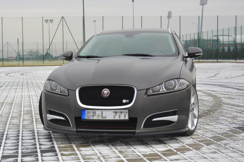 Maxton Front Ansatz für JAGUAR XF (X250) MK1 SPORTBRAKE S-PACK schwarz Hochglanz JA-XFS-1F-SB-FD1-G