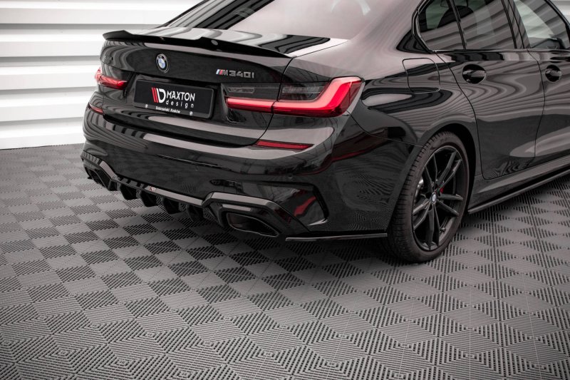 Maxton Heck Ansatz Flaps Diffusor V.3 für BMW M340i / M-Paket G20 / G21 schwarz Hochglanz BM-3-20-MPACK-RSD3-G