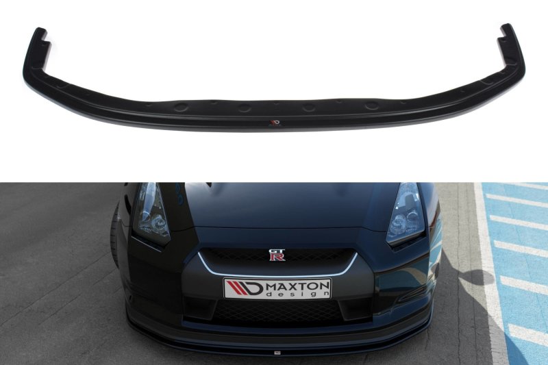 Maxton Front Ansatz V.2 für NISSAN GT-R vor Facelift COUPE (R35-SERIES) schwarz Hochglanz NI-GTR-3-FD2-G