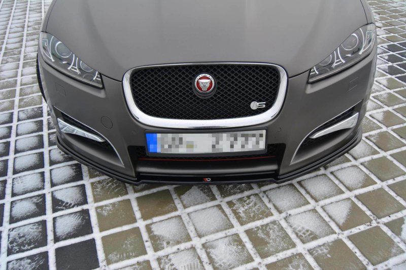 Maxton Front Ansatz für JAGUAR XF (X250) MK1 SPORTBRAKE S-PACK schwarz Hochglanz JA-XFS-1F-SB-FD1-G