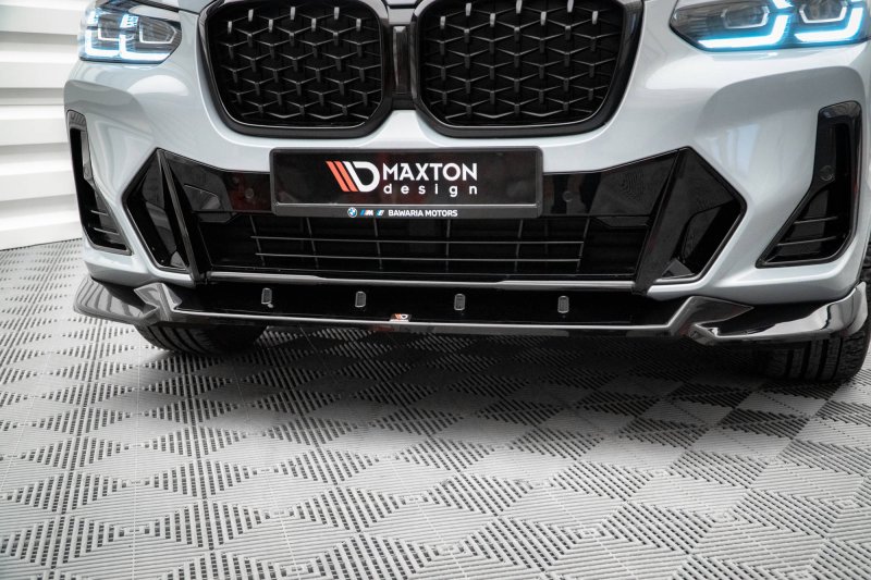 Maxton Front Ansatz V.2 für BMW X4 M-Paket G02 Facelift schwarz Hochglanz BM-X4-02F-MPACK-FD2-G