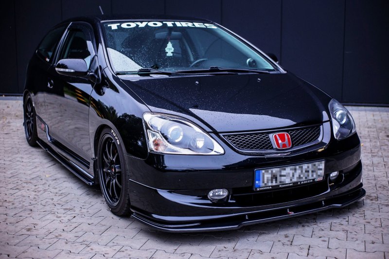 Maxton Front Ansatz V.1 für HONDA CIVIC EP3 (MK7) TYPE-R/S FACELIFT  schwarz Hochglanz HO-CI-7-TYPE-R/S-FD1-G