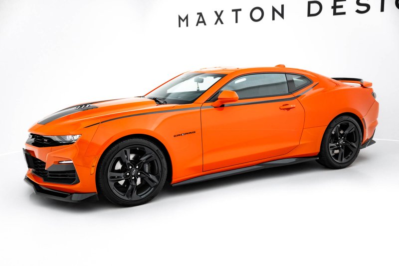 Maxton Seitenschweller Ansatz V.1 Chevrolet Camaro SS Mk6 Facelift schwarz Hochglanz CH-CA-6F-SS-SD1-G