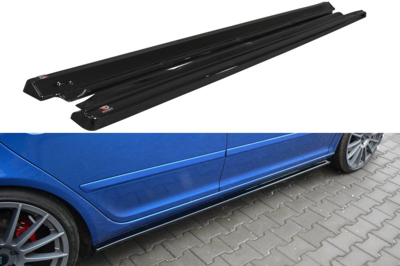 Maxton Seitenschweller Ansatz für Skoda Octavia RS Mk2 / Mk2 FL schwarz Hochglanz SK-OC-2F-RS-SD1-G