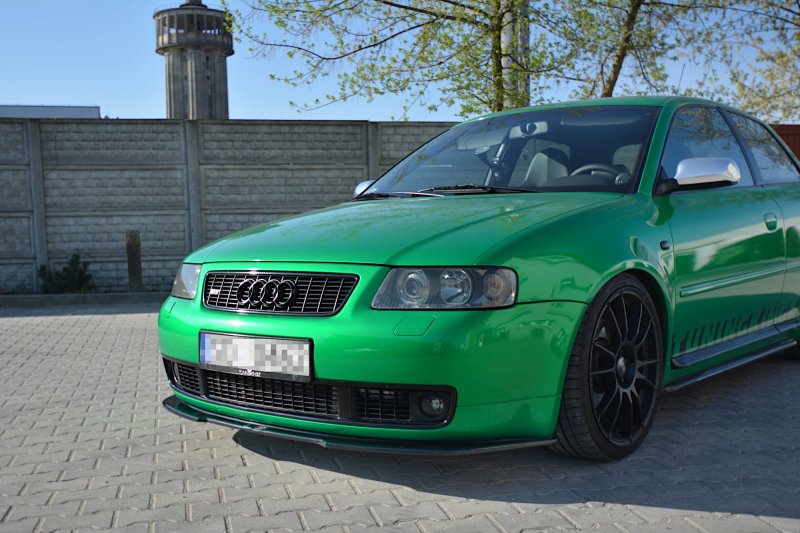 Maxton Front Ansatz für AUDI S3 8L schwarz Hochglanz AU-S3-8L-FD1-G