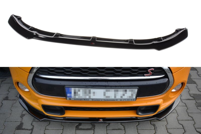 Maxton Front Ansatz für MINI COOPER S MK3 vor Facelift 3-Türer (F56) schwarz Hochglanz MC-S-3-56-FD1-G