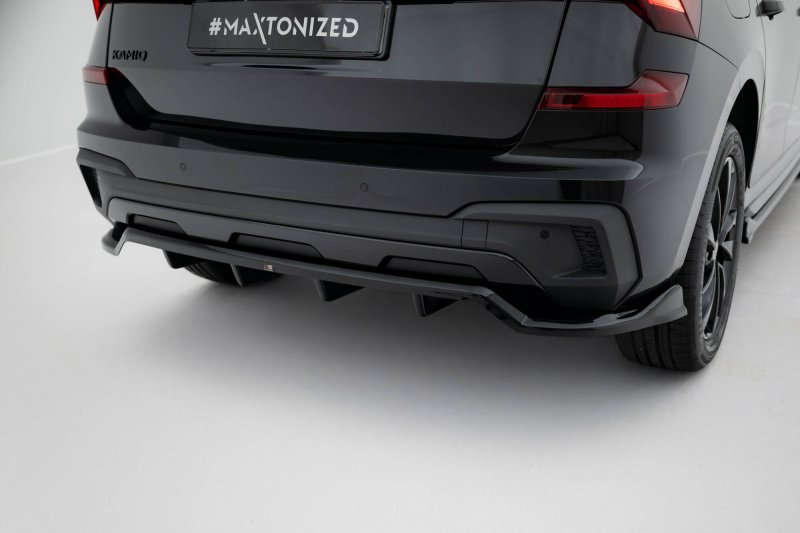 Maxton Mittlerer Cup Diffusor Heck Ansatz Skoda Kamiq Monte Carlo Mk1 Facelift schwarz Hochglanz SK-KM-1F-MC-RD1G+RD2-G