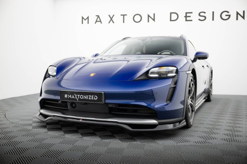 Maxton Front Ansatz Porsche Taycan Cross Turismo 4S schwarz Hochglanz PO-TAY-1-4S-CT-FD1-G