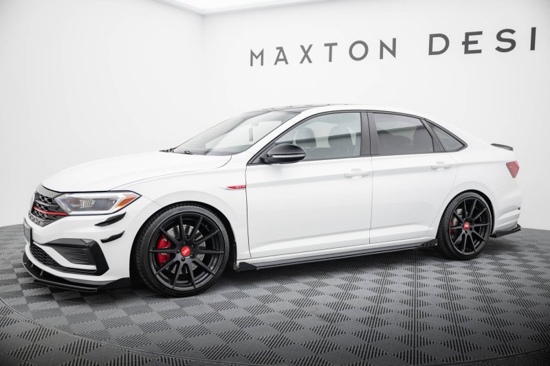 Maxton Street Pro Seitenschweller Ansatz + Flaps VW Jetta GLI Mk7 schwarz Hochglanz VWJE7GLICNC-SD1BRB+SF1-G