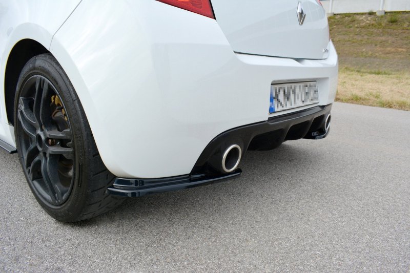 Maxton Heck Ansatz Flaps Diffusor für RENAULT CLIO MK3 RS FACELIFT schwarz Hochglanz RE-CL-3F-RS-RSD1-G