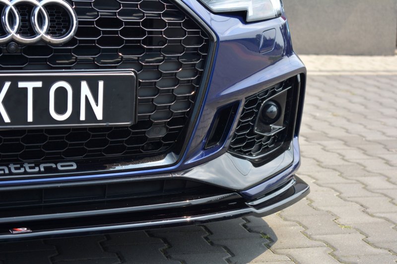 Maxton Front Ansatz V.2 für AUDI RS4 B9 schwarz Hochglanz AU-RS4-B9-FD2-G