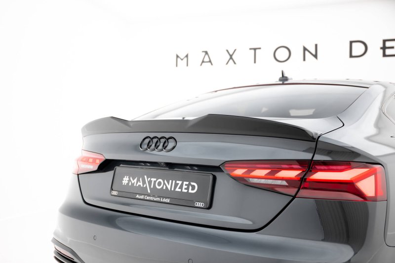 Maxton Spoiler CAP Abrisskante 3D Audi A5 Sportback F5 schwarz Hochglanz AU-A5-2F-SB-CAP3D1-G