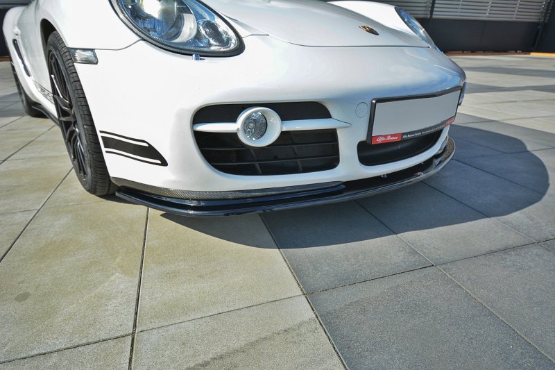 Maxton Front Ansatz V.2 für PORSCHE CAYMAN S 987C  schwarz Hochglanz PO-CA-S-987-FD2-G