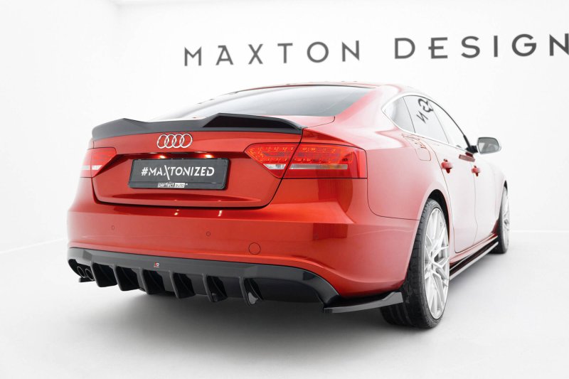Maxton Diffusor Heck Ansatz Audi A5 S-Line Sportback 8T (Version mit einseitigem Doppelauspuffendrohr) AU-S5-1-SB-RS1GOO_