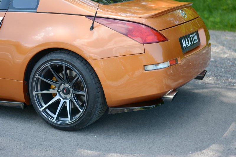 Maxton Heck Ansatz Flaps Diffusor für NISSAN 350Z schwarz Hochglanz NI-350-RSD1-G