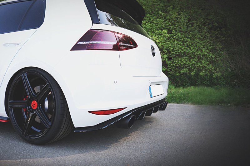 Maxton Diffusor Heck Ansatz für VW GOLF Mk7 GTI CLUBSPORT schwarz Hochglanz VW-GO-7-GTI-CS-RS1-G