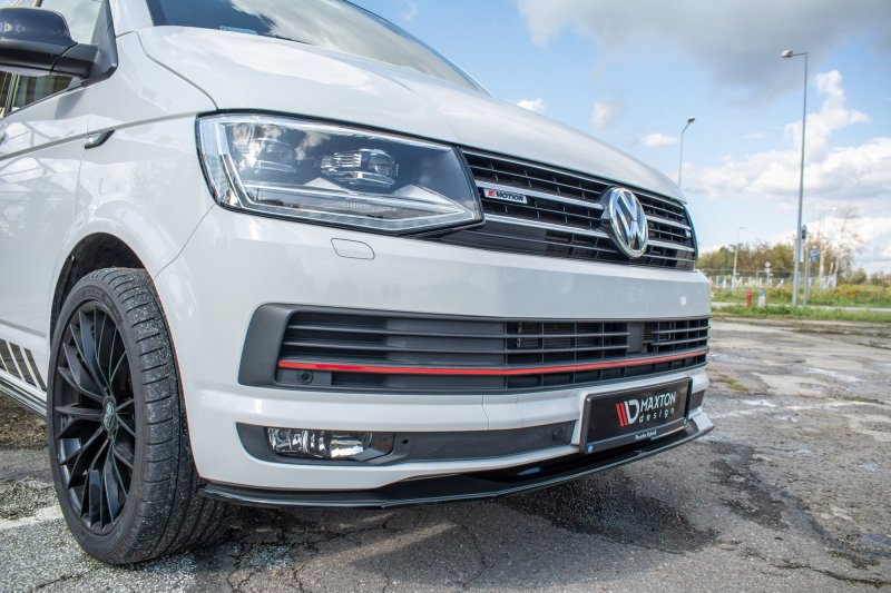 Maxton Front Ansatz V.2 für Volkswagen T6  schwarz Hochglanz VW-T6-FD2-G