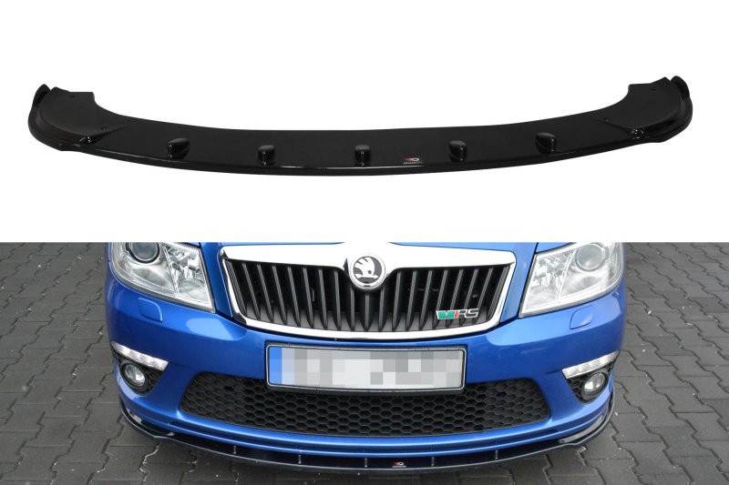 Maxton Front Ansatz V.1 für Skoda Octavia RS Mk2 FL schwarz Hochglanz SK-OC-2F-RS-FD1-G