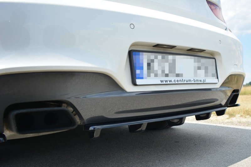 Maxton Mittlerer Diffusor Heck Ansatz für BMW 6er Gran Coupé M Paket DTM LOOK schwarz Hochglanz BM-6-06-GC-M-PACK-RD1+RD2-G