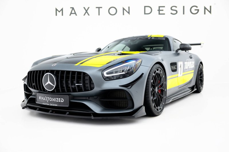 Maxton Front Ansatz Mercedes-AMG GT C C190 Facelift schwarz Hochglanz ME-AMG-GTC-1F-FD1-G