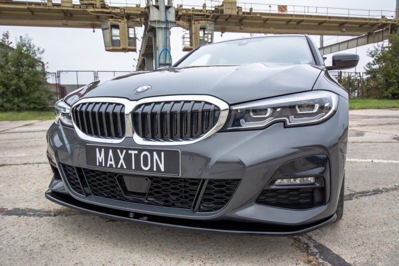 Maxton Front Ansatz V.3 für BMW 3er G20 M Paket schwarz Hochglanz BM-3-20-MPACK-FD3-G
