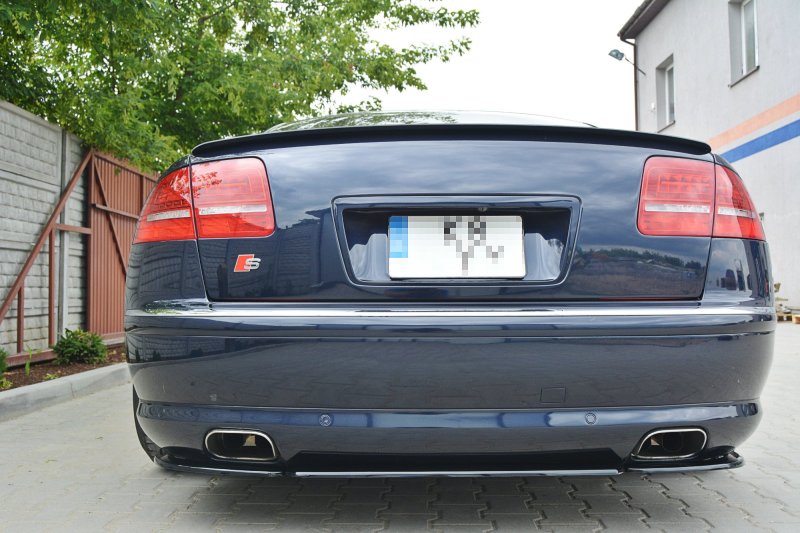 Maxton Mittlerer Diffusor Heck Ansatz für AUDI S8 D3  schwarz Hochglanz AU-S8-D3-RD1-G
