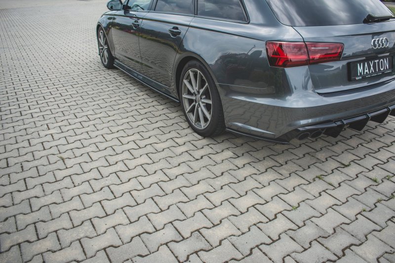Maxton Heck Ansatz Flaps Diffusor für Audi S6 / A6 S-Line C7 FL schwarz Hochglanz AU-S6-C7F-AV-RSD1-G