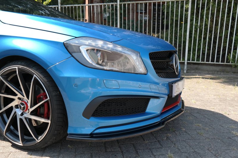 Maxton Front Ansatz für Mercedes W176 AMG-LINE vor Facelift schwarz Hochglanz ME-A-176-AMGLINE-FD1-G