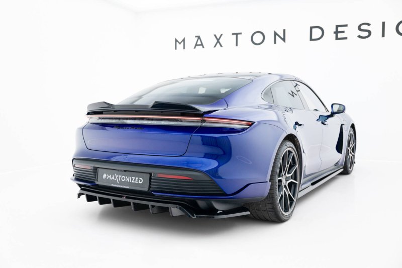 Maxton Mittlerer Cup Diffusor Heck Ansatz Porsche Taycan Turbo S Mk1 schwarz Hochglanz PO-TAY-1-TURBO-S-RD1G+RD2-G
