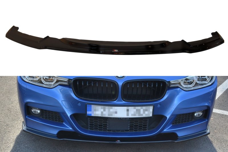 Maxton Front Ansatz für BMW 3er F30 FL SEDAN M-SPORT schwarz Hochglanz BM-3-F30F-MPACK-FD1-G