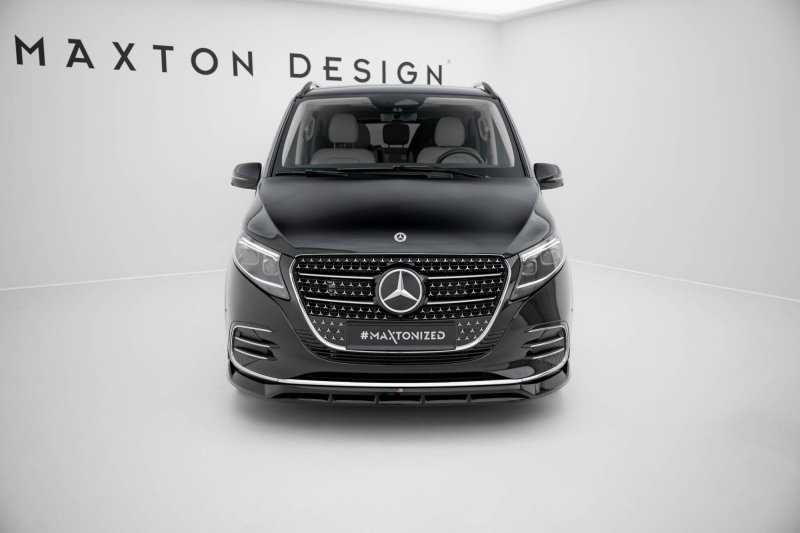 Preview: Maxton Front Ansatz Mercedes-Benz V AMG-Line W447 Facelift 2 schwarz Hochglanz ME-V-447F2-AMGLINE-FD1G+FD1R-G