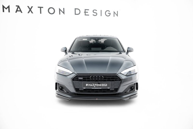 Maxton Front Ansatz V.1 Audi A5 F5 Facelift schwarz Hochglanz AU-A5-2F-SB-FD1-G