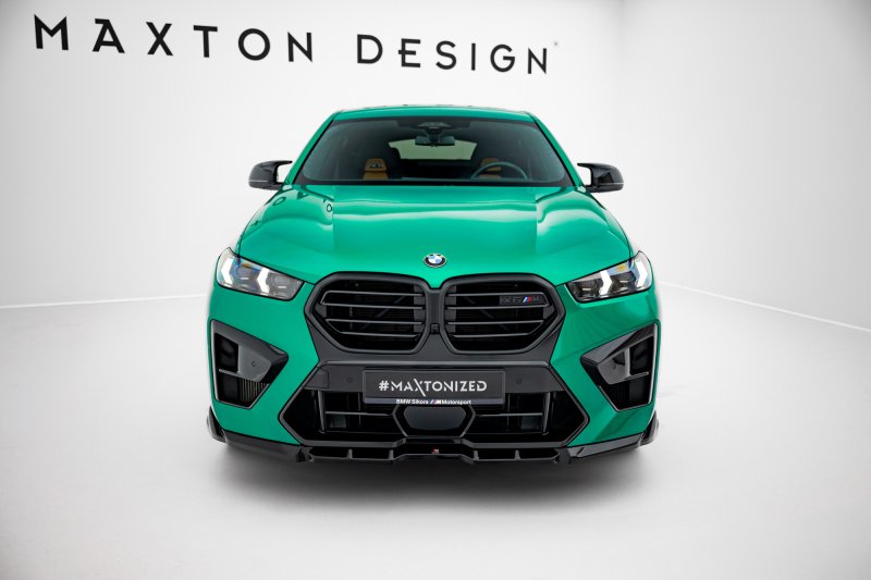 Maxton Front Ansatz V.1 BMW X6 M F96 Facelift schwarz Hochglanz BM-X6-F96F-M-FD1-G