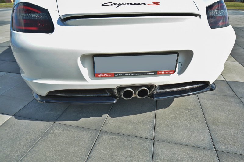 Maxton Heck Ansatz Flaps Diffusor für PORSCHE CAYMAN S 987C  schwarz Hochglanz PO-CA-S-987-RSD1-G