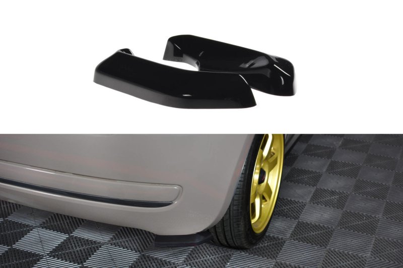 Maxton Heck Ansatz Flaps Diffusor für FIAT 500 HATCHBACK vor Facelift schwarz Hochglanz FI-500-RSD1-G