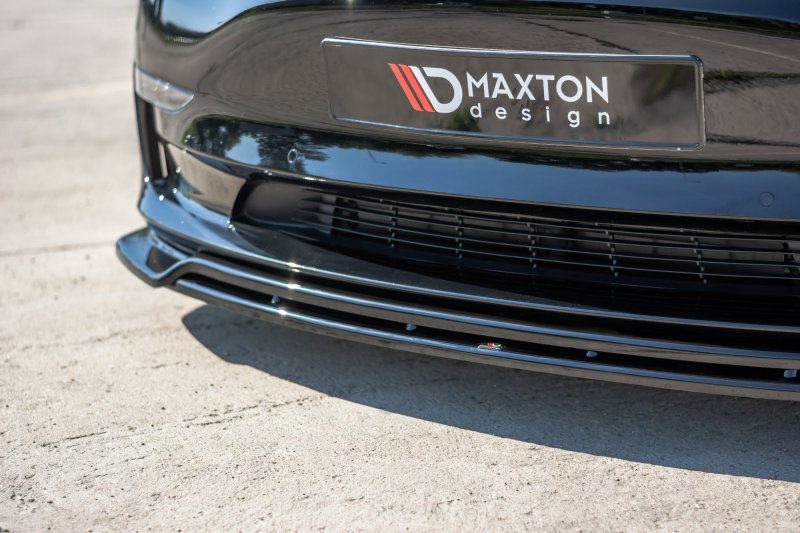 Maxton Front Ansatz V.2 für Tesla Model 3 schwarz Hochglanz TE-MODEL3-1-FD2R+FD2-G