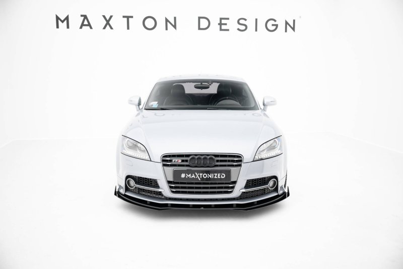Maxton Street Pro Front Ansatz + Flaps Audi TT S / TT S-Line 8J Facelift schwarz Hochglanz AUTT2SLINECNC-FD1BRB+FSF1-G