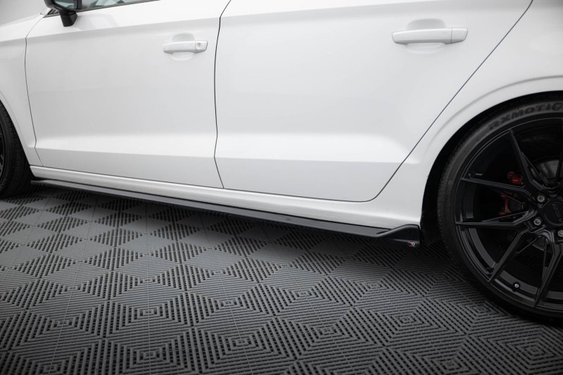 Maxton Seitenschweller Ansatz Audi A3 Limousine 8V schwarz Hochglanz AU-A3-3-S-SD1-G