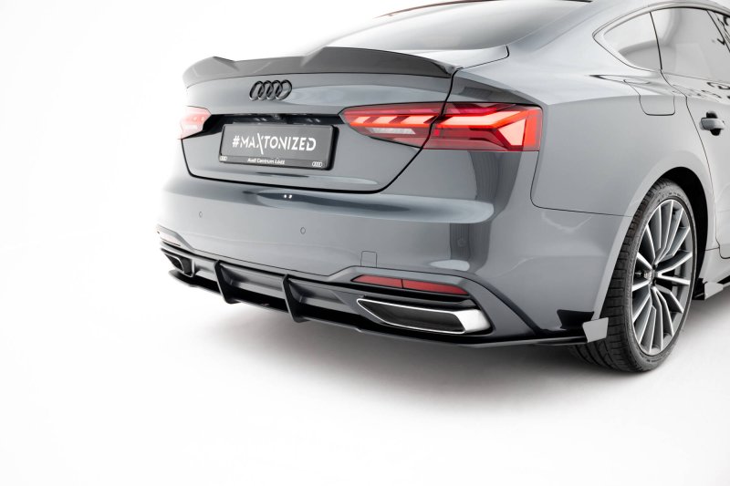 Maxton Hintere Seiten Flaps Audi A5 F5 Facelift schwarz Hochglanz AUA52FSBCNC-RSF1-G
