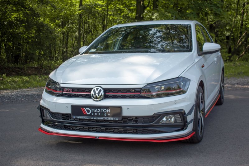 Maxton Front Ansatz V.2 für VW Polo AW GTI schwarz Hochglanz VW-PO-6-GTI-FD2-G