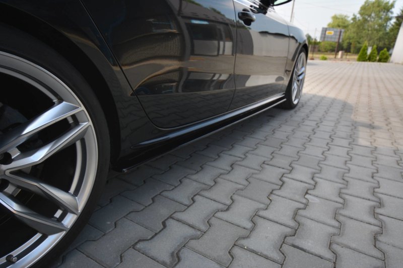 Maxton Seitenschweller Ansatz für Audi S5 / A5 / A5 S-Line 8T / 8T FL Sportback schwarz Hochglanz AU-A5-1F-SLINE-SB-SD1-G