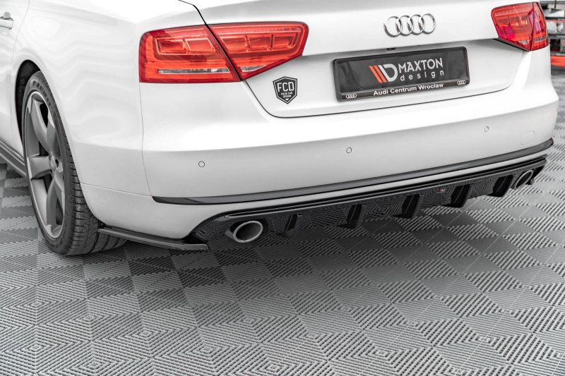 Maxton Diffusor Heck Ansatz für Audi A8 D4 schwarz Hochglanz AU-A8-D4-RS1-G